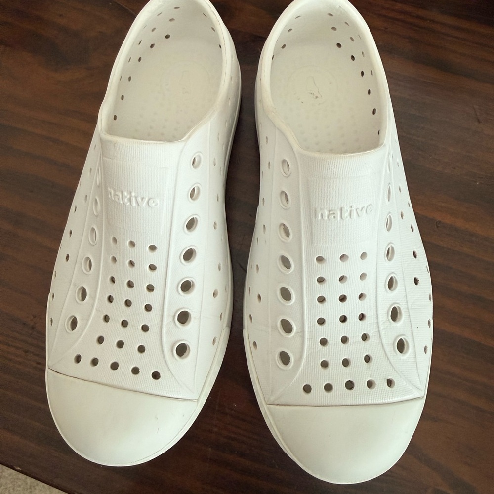 White Native Slip-On Sneakers